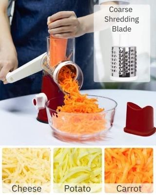 Grateador de queso rotativo manual de caja redonda de trituración tambor triturador para triturar verduras