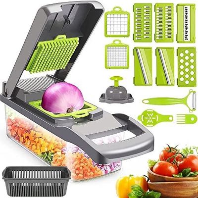 Sea creativo en la cocina con nuestro cortador manual de frutas y verduras 12 en 1