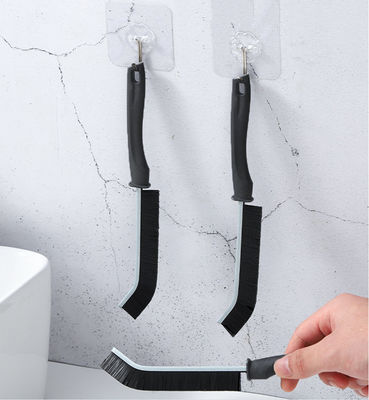 Cepillo de limpieza de hendiduras negro con cerdas duras para limpieza profunda de esquinas difíciles de alcanzar