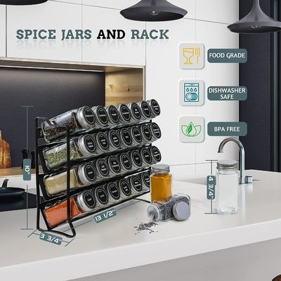 4 capas de alambre de hierro malla de especias Jar Rack para la organización de la cocina Rack Tamaño 30 * 9.8 * 23.3cm