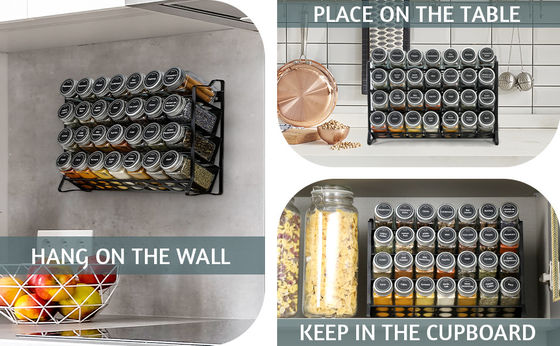 4 capas de alambre de hierro malla de especias Jar Rack para la organización de la cocina Rack Tamaño 30 * 9.8 * 23.3cm