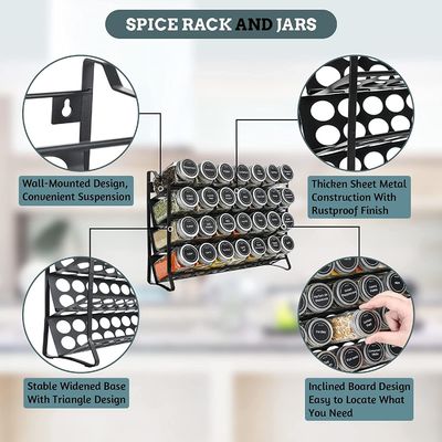 4 capas de alambre de hierro malla de especias Jar Rack para la organización de la cocina Rack Tamaño 30 * 9.8 * 23.3cm