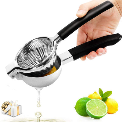 Exprimidor de limón de 340G con construcción de acero inoxidable y mango de silicona suave