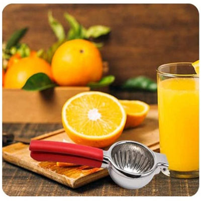 Exprimidor de limón de 340G con construcción de acero inoxidable y mango de silicona suave