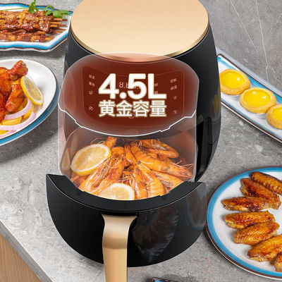 4.5L 6L Fritadora de aire de plata sin aceite el secreto de comidas deliciosas y saludables