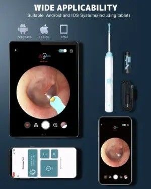Kit de eliminación de cera de oído para limpieza doméstica con cámara y luz de limpieza de oídos Otoscope 1296P