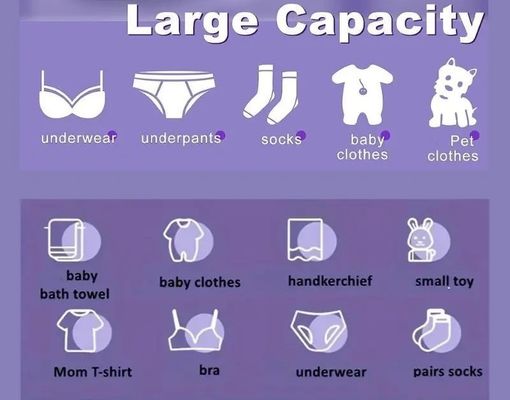 Lavadora de plástico totalmente automática, portátil, mini, plegable, para calcetines de ropa interior