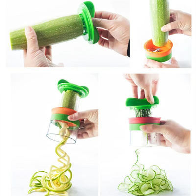 Spiralizer Crujo y fino Julienne corte conjunto 3 en 1 cortador manual de verduras para naranja