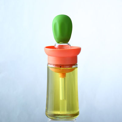 Botella distribuidora de aceite de cocina sostenible con escala y cepillo de silicona para la parrilla para el hogar
