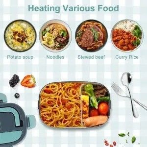 1.5L Capacidad Acero inoxidable Alimentos eléctricos más calientes Caja de almuerzo para sus comidas en movimiento