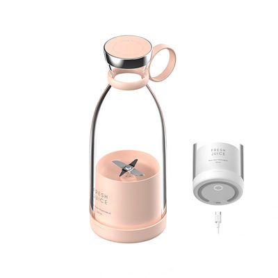 Exprimidor portátil recargable de mezcladora USB 350ml 4 cuchillas Mini eléctrico rosa para viajes