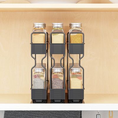 Organice su baño de manera eficiente con un organizador de racks de especias deslizante de 2 capas