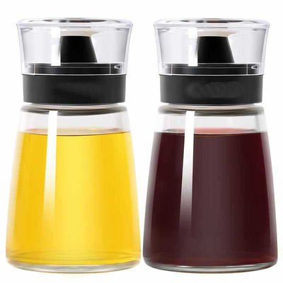 Jarrón de vidrio transparente de aceite 170ml botella de aerosol de aceite de vinagre conjunto para artículos de cocina 425g