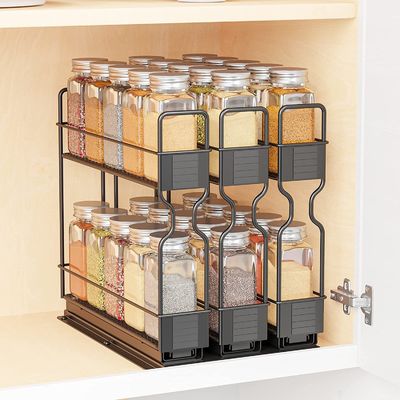 Organice su baño de manera eficiente con un organizador de racks de especias deslizante de 2 capas