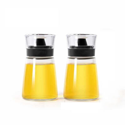 Jarrón de vidrio transparente de aceite 170ml botella de aerosol de aceite de vinagre conjunto para artículos de cocina 425g
