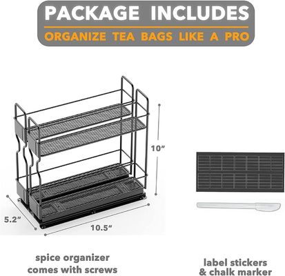 Organice su baño de manera eficiente con un organizador de racks de especias deslizante de 2 capas