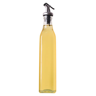 Dispensador de aceite de oliva de vidrio de vinagre de calcio Na cuadrado Botella con boquilla El último esencial de la cocina