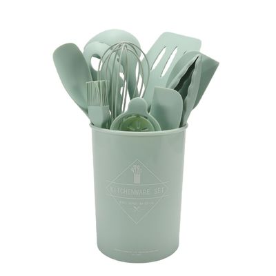 Sapatula de silicona de cocina con cubo de almacenamiento de 12 piezas utensilios de cocina no adhesivos