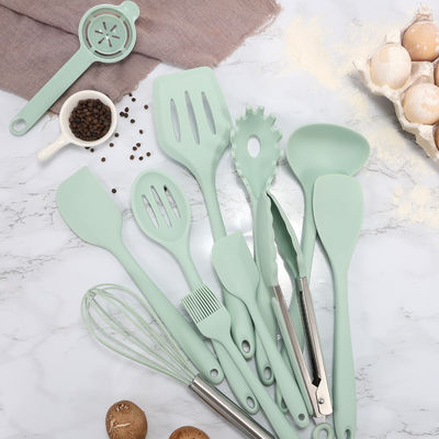 Sapatula de silicona de cocina con cubo de almacenamiento de 12 piezas utensilios de cocina no adhesivos