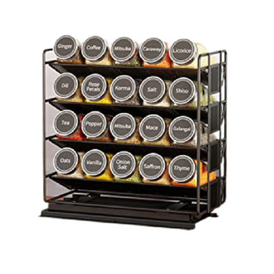 Práctico organizador de especias de extracción de 4 capas para gabinetes y organización de cocina