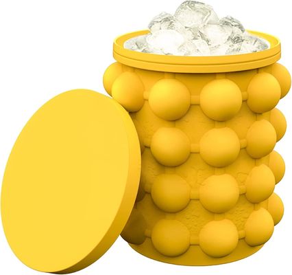 267 gramos Silicón portátil medio redondo Concha de hielo para ahorrar espacio con tapa azul/rojo/amarillo