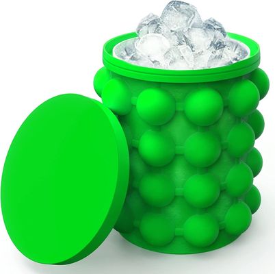 267 gramos Silicón portátil medio redondo Concha de hielo para ahorrar espacio con tapa azul/rojo/amarillo