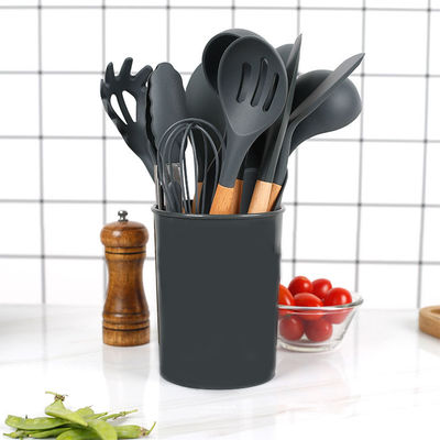 Conjunto de utensilios de silicona verde de 18 piezas con cubo de almacenamiento Espátula antiadherente incluida