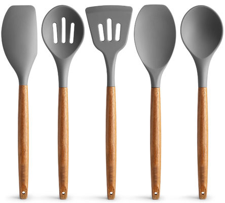 Conjunto de utensilios de cocina de alta temperatura para cocina 5 piezas de cuchara de espátula de silicona no adhesiva