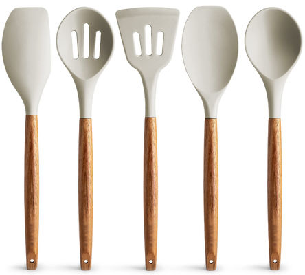 Conjunto de utensilios de cocina de alta temperatura para cocina 5 piezas de cuchara de espátula de silicona no adhesiva