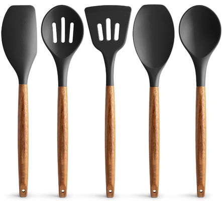 Conjunto de utensilios de cocina de alta temperatura para cocina 5 piezas de cuchara de espátula de silicona no adhesiva