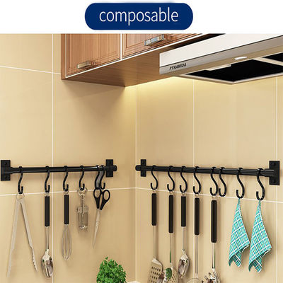 Novedad Ganchos 30cm Varilla de metal no perforada Almacenamiento de especias para colgar utensilios de cocina