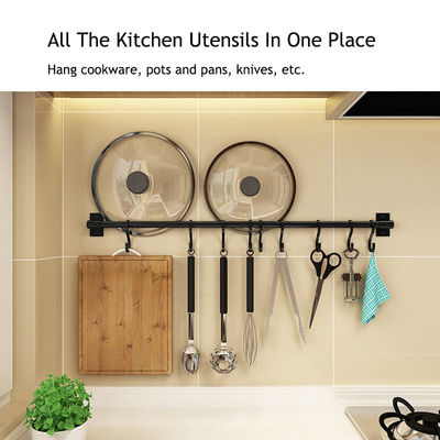 Novedad Ganchos 30cm Varilla de metal no perforada Almacenamiento de especias para colgar utensilios de cocina