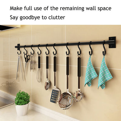 Novedad Ganchos 30cm Varilla de metal no perforada Almacenamiento de especias para colgar utensilios de cocina
