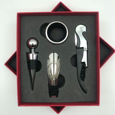 Acero inoxidable cuchillo de caballo de mar rojo caja de regalos herramientas de barra de tipo sacacorchos abertura de vino conjunto