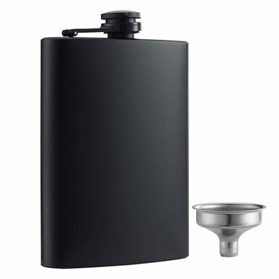 Flasca de vino de acero inoxidable cubierta de cuero para hombres 8 oz Flasca de cadera exterior Tamaño del producto 93 * 122mm