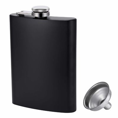Flasca de vino de acero inoxidable cubierta de cuero para hombres 8 oz Flasca de cadera exterior Tamaño del producto 93 * 122mm
