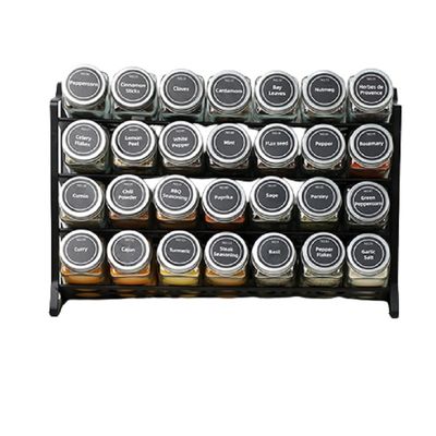 Organizador de botellas de especias de tipo metálico de tipo de especias de 3 niveles para mostrador de cocina