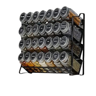 Organizador de botellas de especias de tipo metálico de tipo de especias de 3 niveles para mostrador de cocina