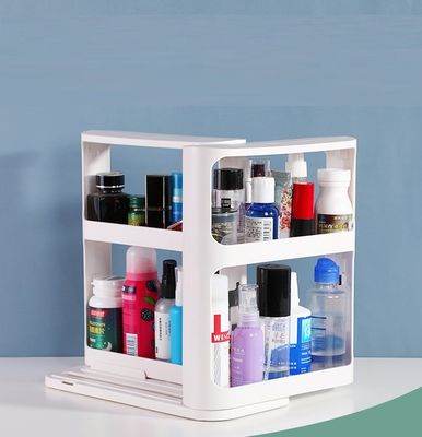Conveniente de rotación de 2 niveles de rotación de especias para el almacenamiento del gabinete de cocina