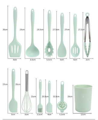 995G Silica Gel utensilios de cocina Conjunto con mango de madera y tablillas