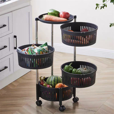 Organizador versátil Estante de almacenamiento de cocina con cinco capas y cestas redondas negras