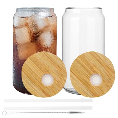 Natural Healthy 16oz Frosted Beer Glass con tapa de bambú y paja El último regalo del bar