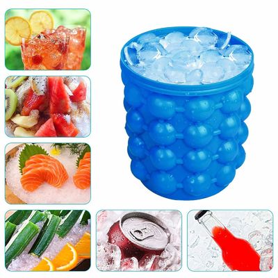 Logotipo personalizado portátil hielo semicircular Chips cubo de hielo con tapa Pub ocasión azul y rojo