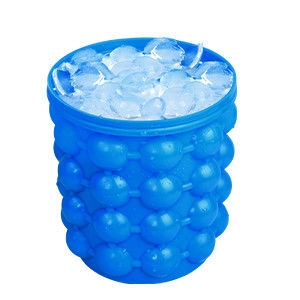 Logotipo personalizado portátil hielo semicircular Chips cubo de hielo con tapa Pub ocasión azul y rojo