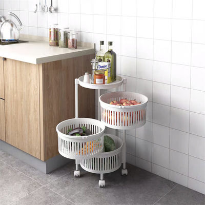 Estantes giratorios de vegetales sin plegable para almacenamiento sostenible en el suelo de la cocina