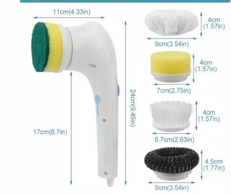 Cepillo de bañera portátil USB aceptable para OEM/ODM para limpiar baños y cocinas