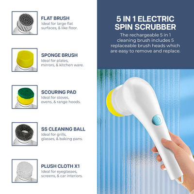 Cepillo de bañera portátil USB aceptable para OEM/ODM para limpiar baños y cocinas