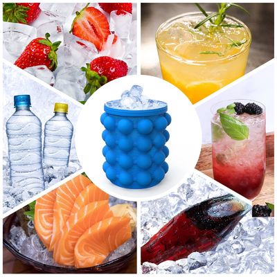 Logotipo personalizado portátil hielo semicircular Chips cubo de hielo con tapa Pub ocasión azul y rojo