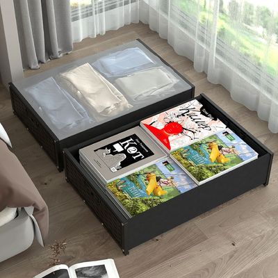 Bajo ropa de cama / juguetes Caja de almacenamiento con polea y tapa El máximo ahorro de espacio