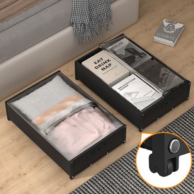 Bajo ropa de cama / juguetes Caja de almacenamiento con polea y tapa El máximo ahorro de espacio